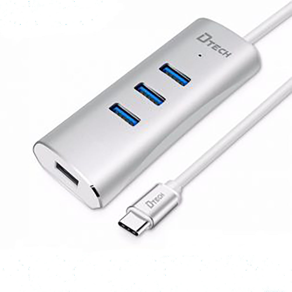 Dtech Type C To USB 3.0 4 Ports Hub T0026 (4628398768228) Dtech Type C To USB 3.0 4 Ports Hub T0026 (4628398768228)